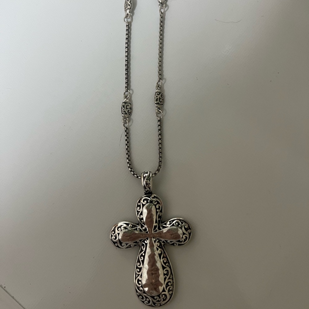 Unique Silver Cross Necklace & Silver Filagree Ring - Picture 4 of 16